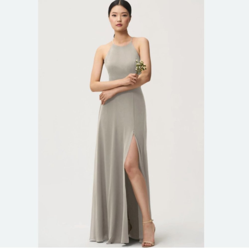 Jenny Yoo Bridesmaid Kayla  Dress in Earl Grey -  Size US 6